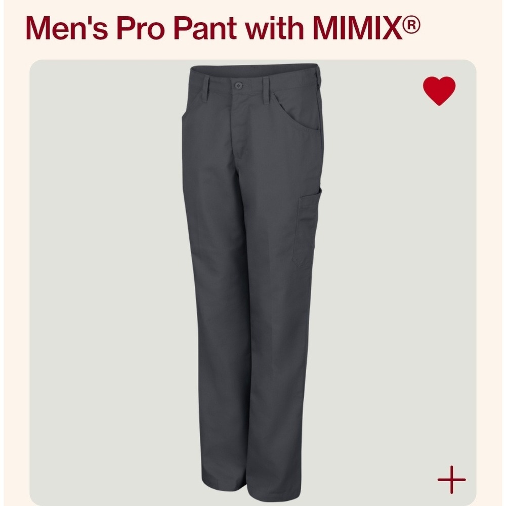 Red Kap Mens Pro Pant with MIMIX Charcoal Grey Cargo Work Pants‎ PX62CH 32/34
